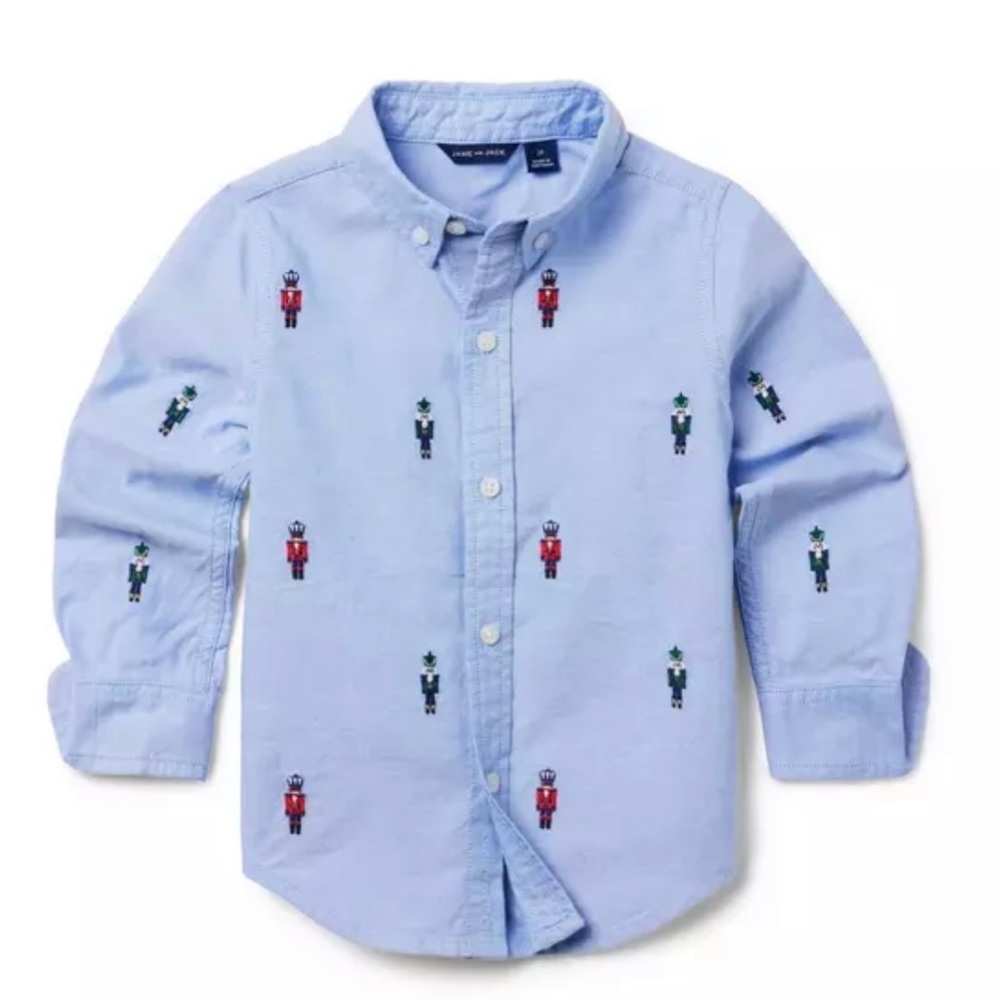 Janie & Jack Embroidered Oxford Shirt